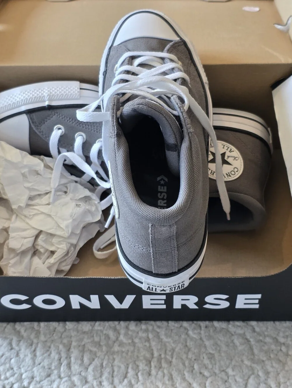 Converse Chuck Taylor All Star Malden Street Mid Grey Mens 9.5 Womens 11 A10477C